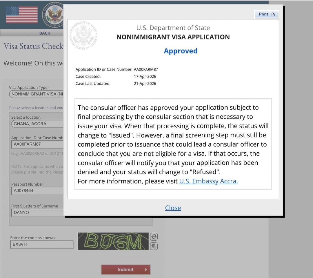 US visa approved — TravelTreks client